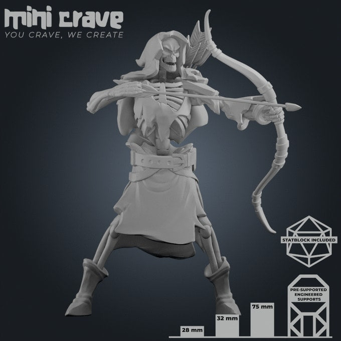 Mini Crave - Xiona Undeads - Archer #1 - DnD/TTRPG Figure/Miniature