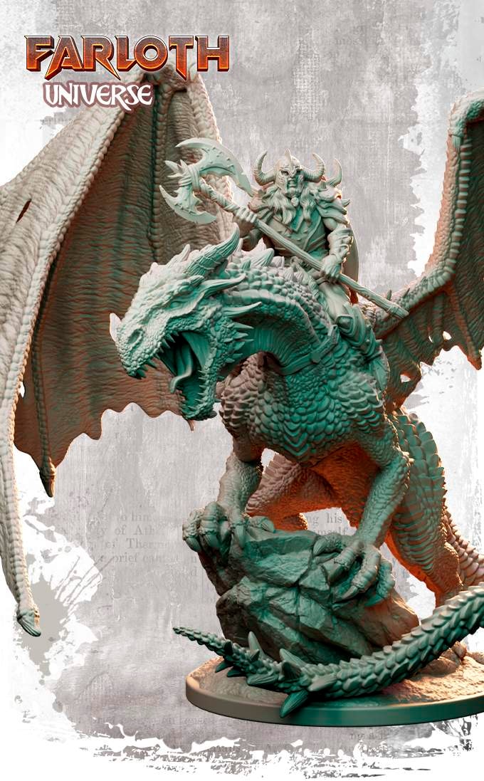 Nocturna - Drakor the Dragonrider - 75mm Pin Up/Figure/Model/Diorama