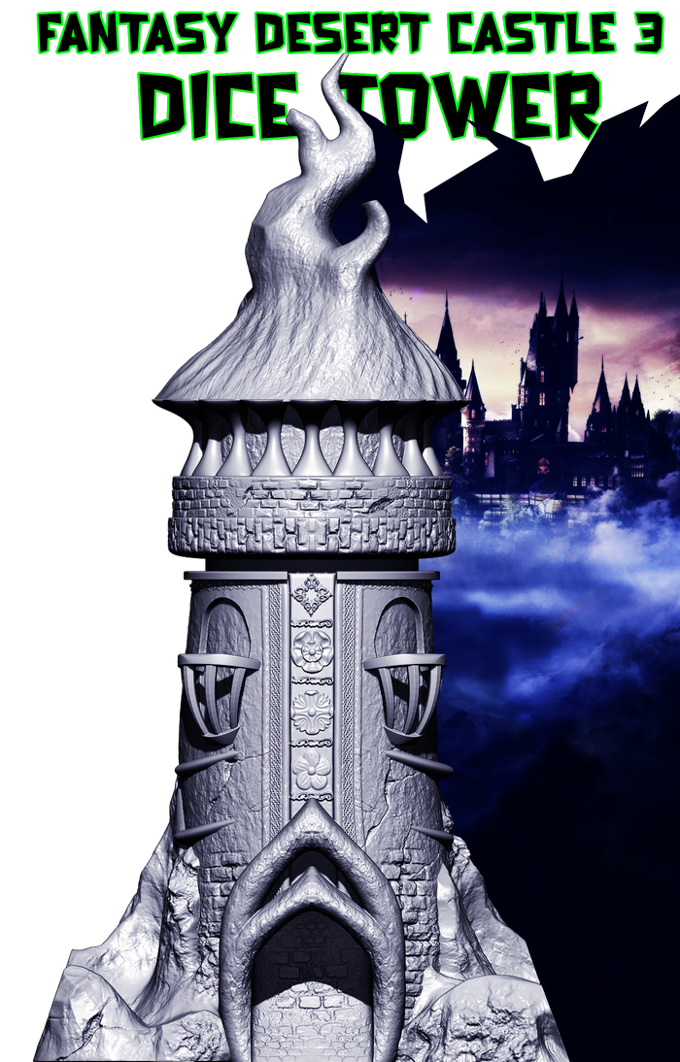 Slope3D - Desert Castle Dice Tower #3 - DnD/TTRPG/Roleplaying/Wargames