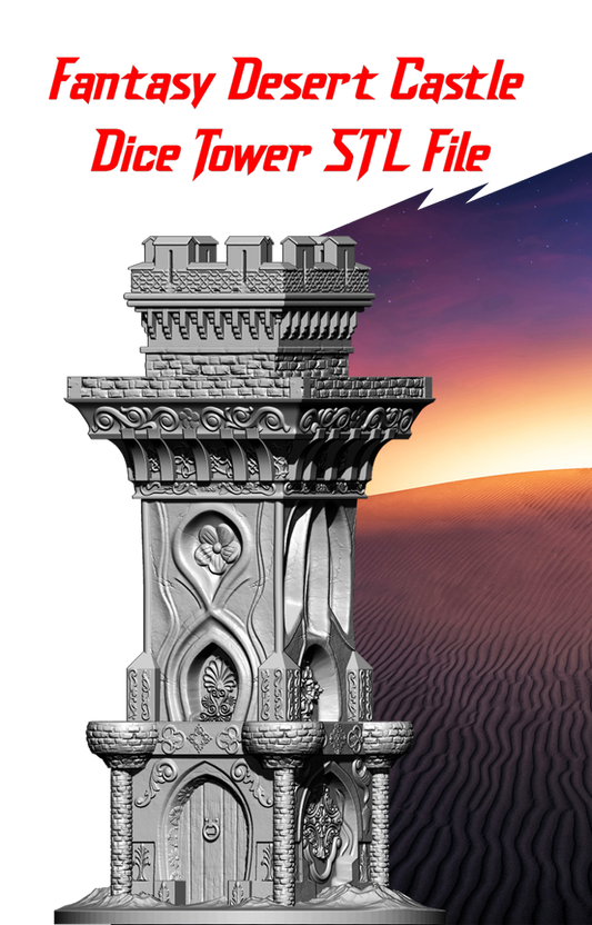 Slope3D - Desert Castle Dice Tower - DnD/TTRPG/Roleplaying/Wargames