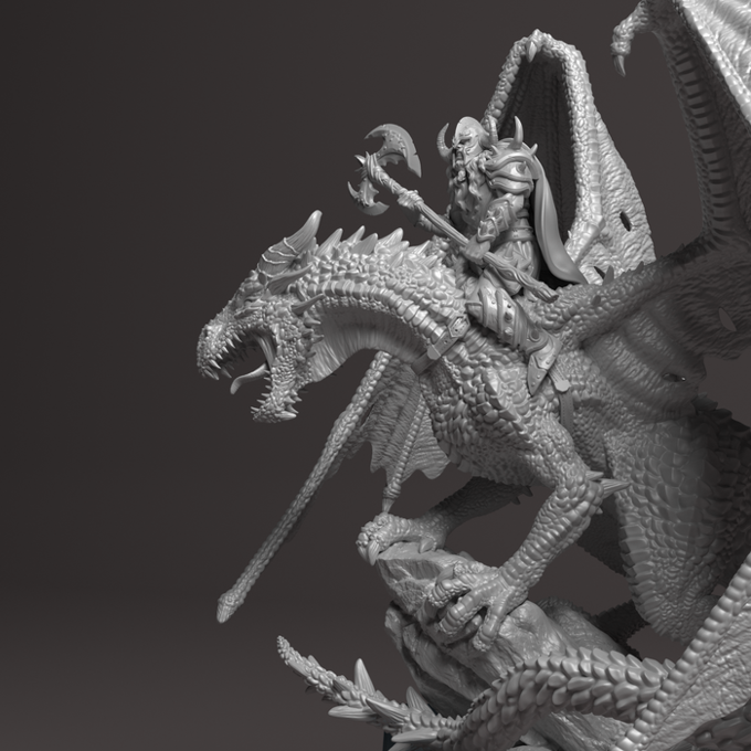 Nocturna - Drakor the Dragonrider - 75mm Pin Up/Figure/Model/Diorama