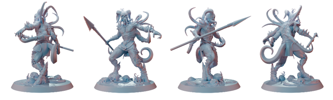 STLGobbo - Lost & Drowned - Deep Scion & 3 Minions - DnD/TTRPG Figure/Miniature