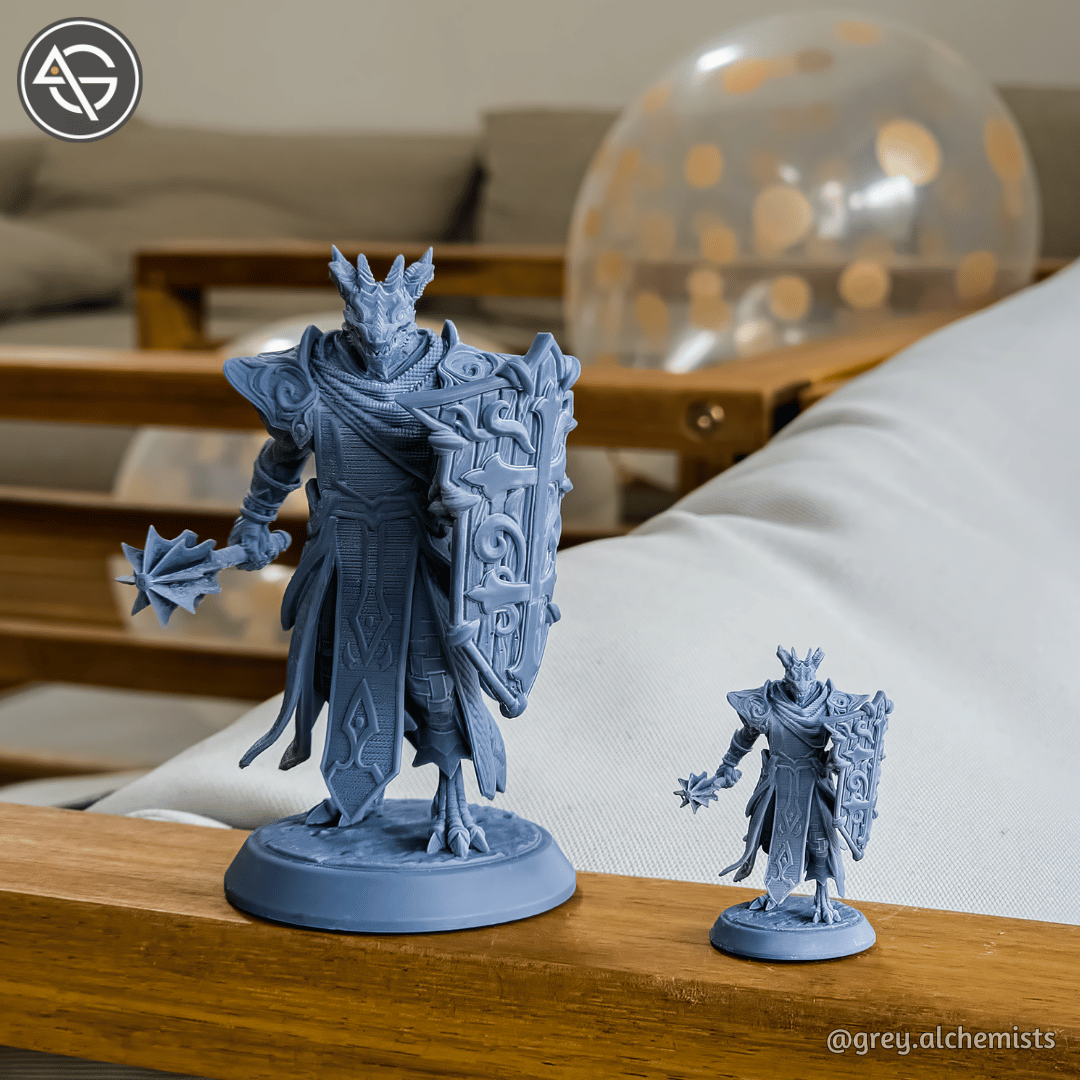 Grey Alchemists -  Dragonborn Paladin - 32mm/75mm DnD/Pathfinder/TTRPG Figure