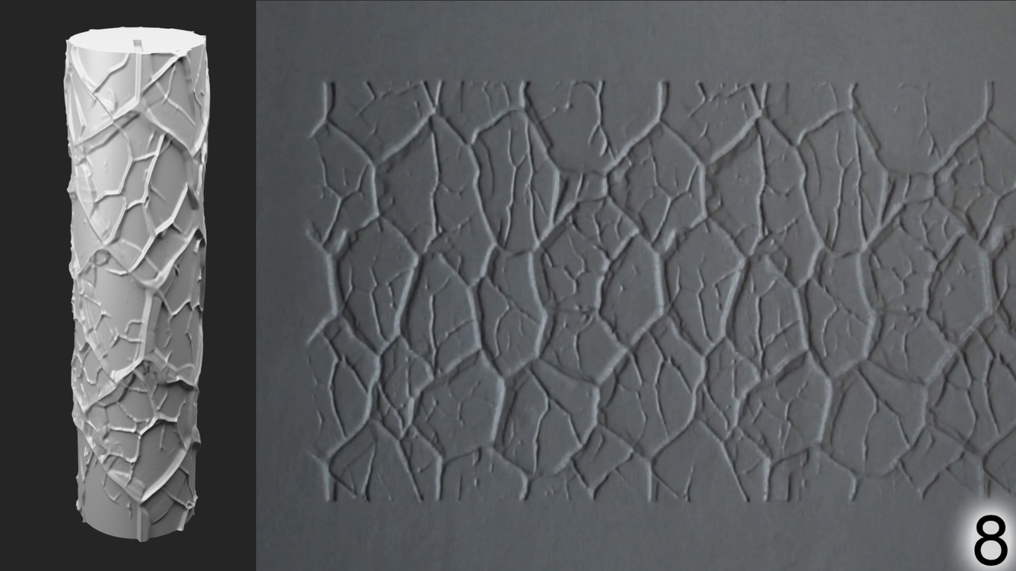 Jorrit - Texture Rollers #08 - Clay Roller for Scenery/TTRPG/Pottery Embossing