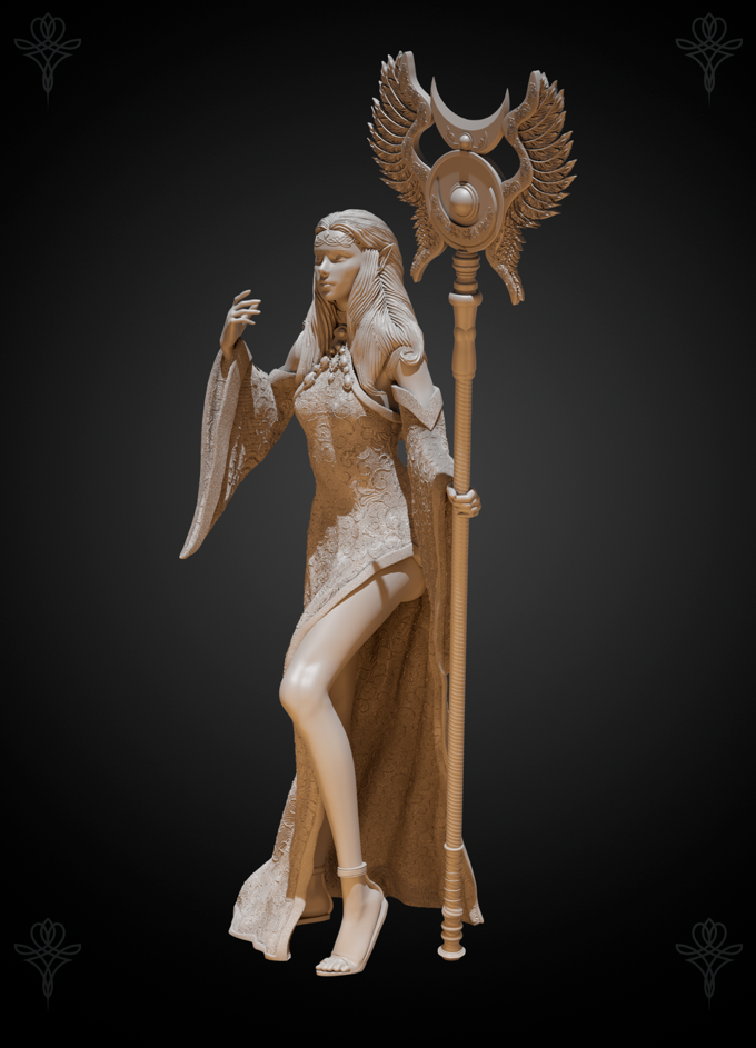 Acadia Studios - Tara Elven Queen - 32/75/100mm DnD/TTRPG Figure/Miniature - Helios3DPrinting