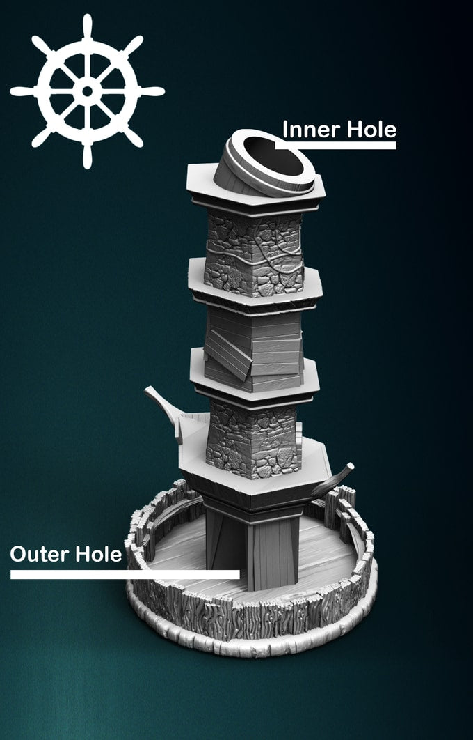 Slope3D - Pirate Ship (Barrel) Dice Tower - DnD/TTRPG/Roleplaying/Wargames