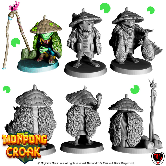 Mojibake - Monpong Croak - Tortle Fisherman - DnD/TTRPG Figure/Miniature - Helios3DPrinting