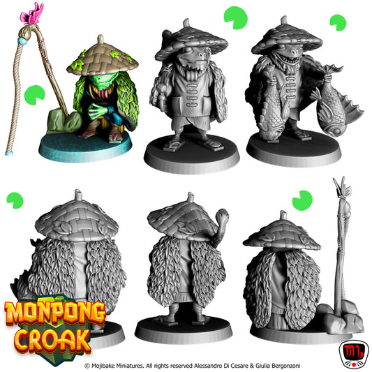 Mojibake - Monpong Croak - Tortle Fisherman - DnD/TTRPG Figure/Miniature - Helios3DPrinting