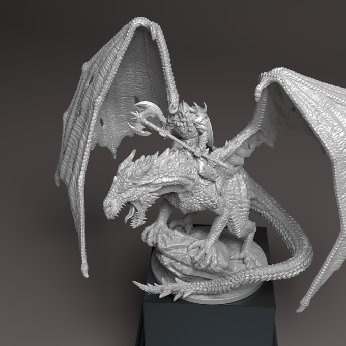 Nocturna - Drakor the Dragonrider - 75mm Pin Up/Figure/Model/Diorama