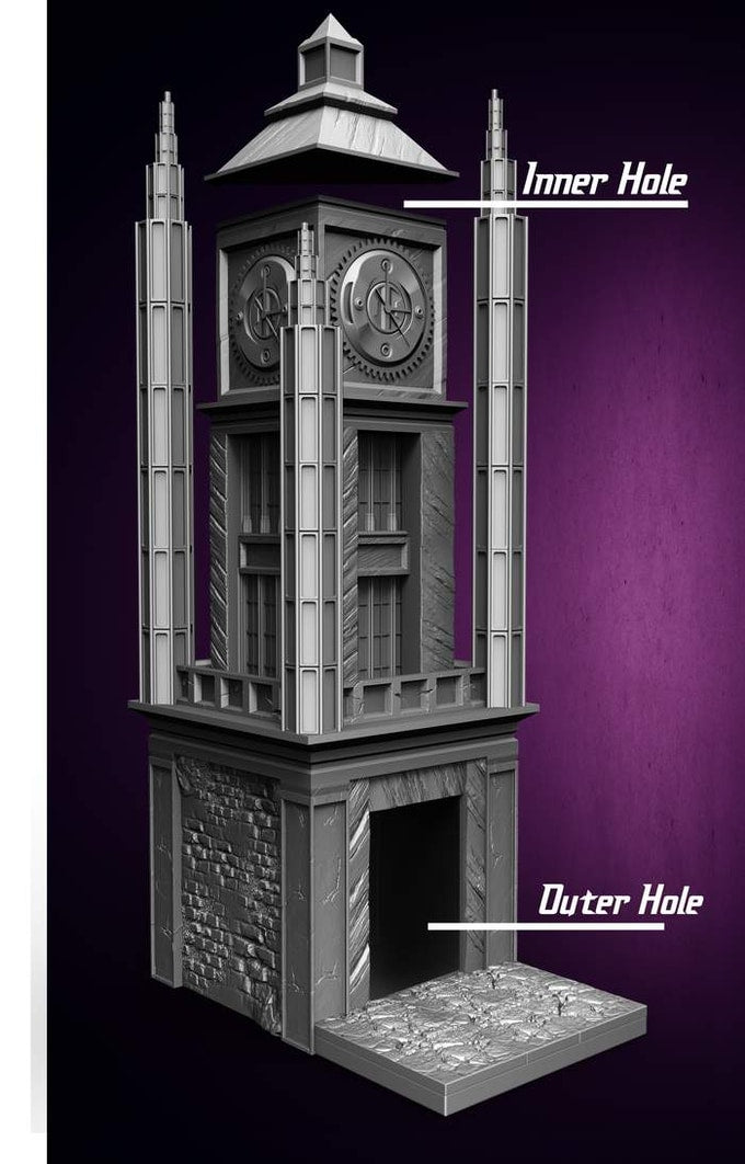 Slope3D - Clocktower (Shadowed) Dice Tower - DnD/TTRPG/Roleplaying/Wargames