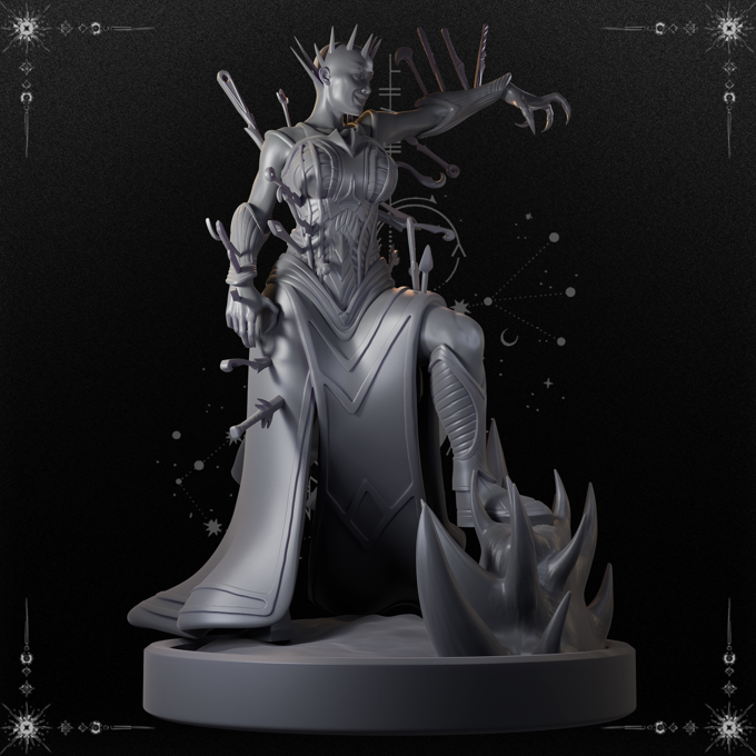 Black Fins Miniatures - Serathl, Lady of Pain - 75mm Pin Up/Figure/Model/Diorama