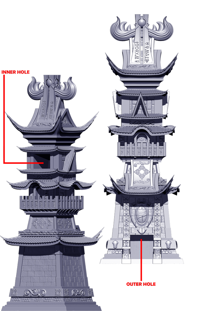 Slope3D - Traditional Chinese Dice Tower - DnD/TTRPG/Roleplaying/Wargames