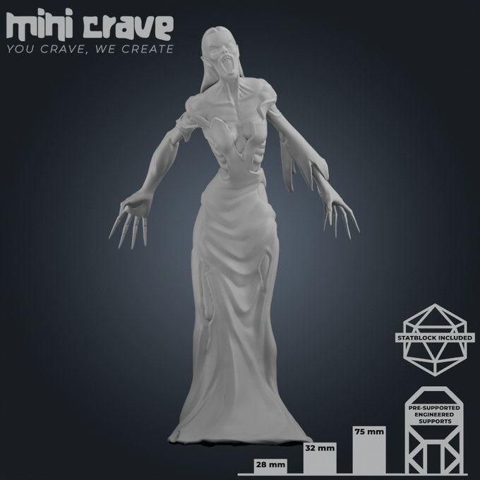 Mini Crave - Xiona Undeads - Banshee #1 - DnD/TTRPG Figure/Miniature