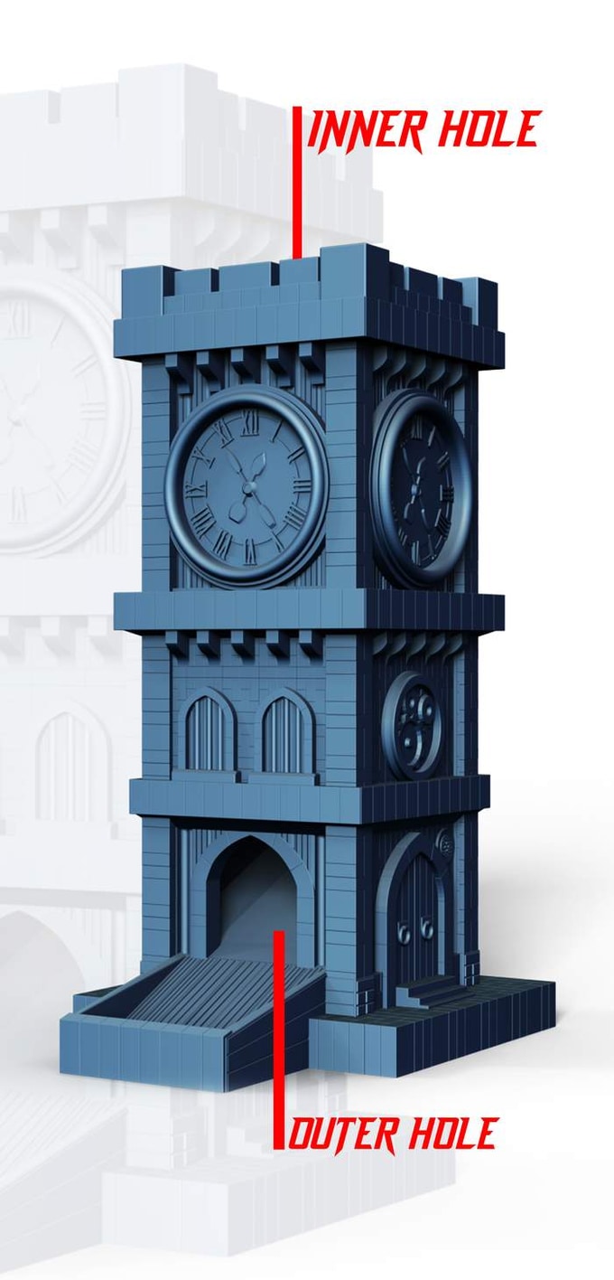 Slope3D - Clocktower (Maze) Dice Tower - DnD/TTRPG/Roleplaying/Wargames