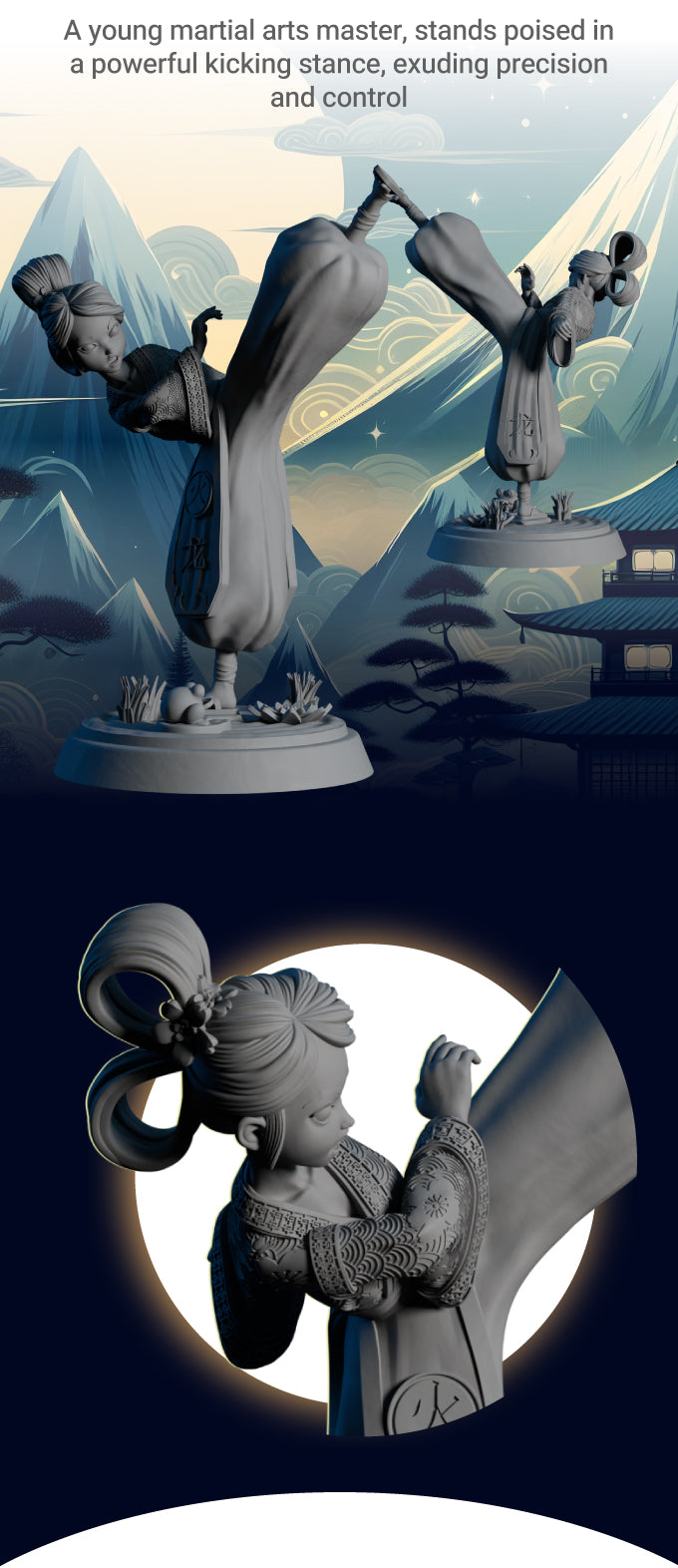AsymSculpts - Sculpted Sisters: Oriental - Martial Artist - 75mm Pin Up/Figure/Model/Diorama