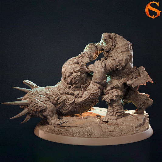 Solgoodcreations - Bear vs Troll - DnD/TTRPG Figure/Miniature