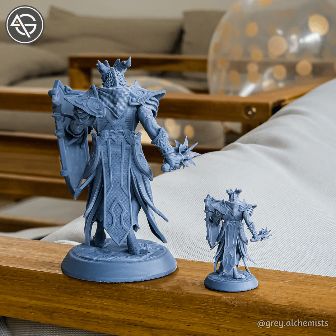 Grey Alchemists -  Dragonborn Paladin - 32mm/75mm DnD/Pathfinder/TTRPG Figure