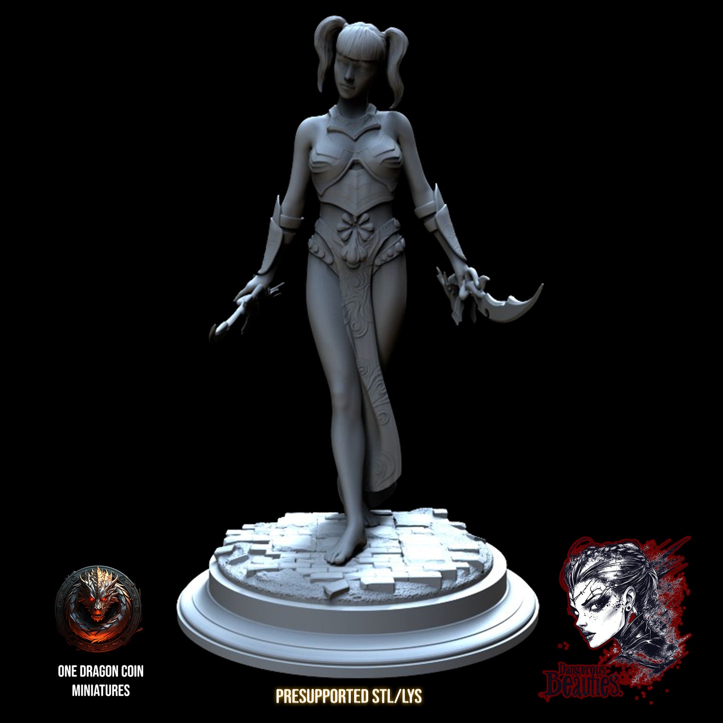 One Dragon Coin - Kaila, Assassin - DnD/TTRPG Figure/Miniature