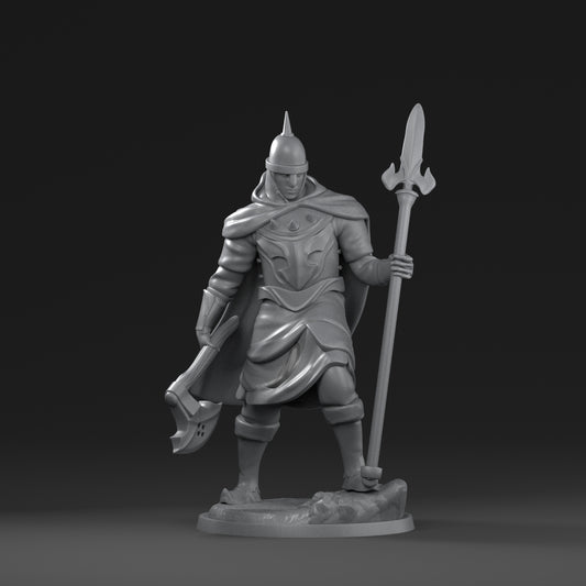 Dinoworld - Kingdoms #3 - Spearman #4 - DnD/Pathfinder/TTRPG Figure