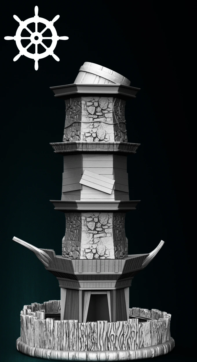 Slope3D - Pirate Ship (Barrel) Dice Tower - DnD/TTRPG/Roleplaying/Wargames