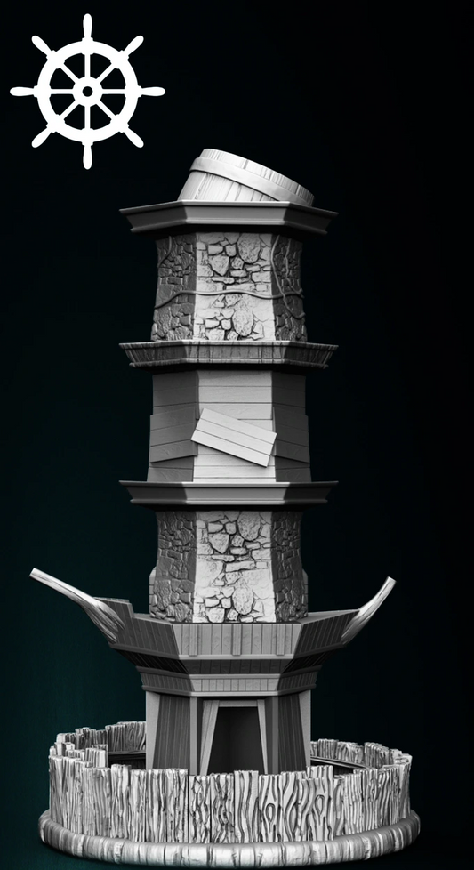 Slope3D - Pirate Ship (Barrel) Dice Tower - DnD/TTRPG/Roleplaying/Wargames