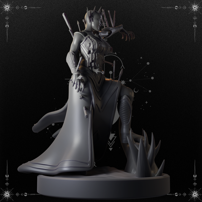 Black Fins Miniatures - Serathl, Lady of Pain - 75mm Pin Up/Figure/Model/Diorama