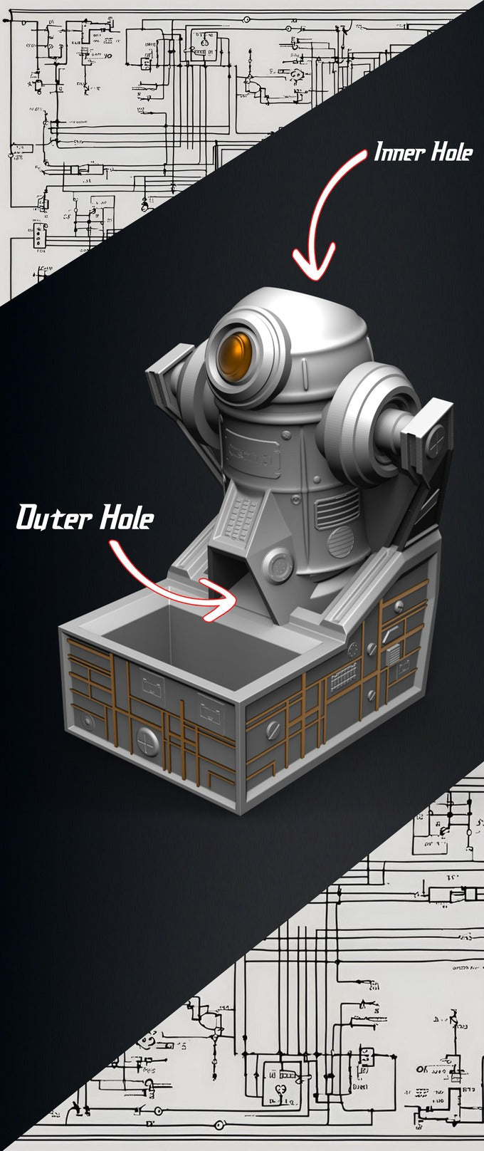 Slope3D - Robot (CycloDroid41) Dice Tower - DnD/TTRPG/Roleplaying/Wargames