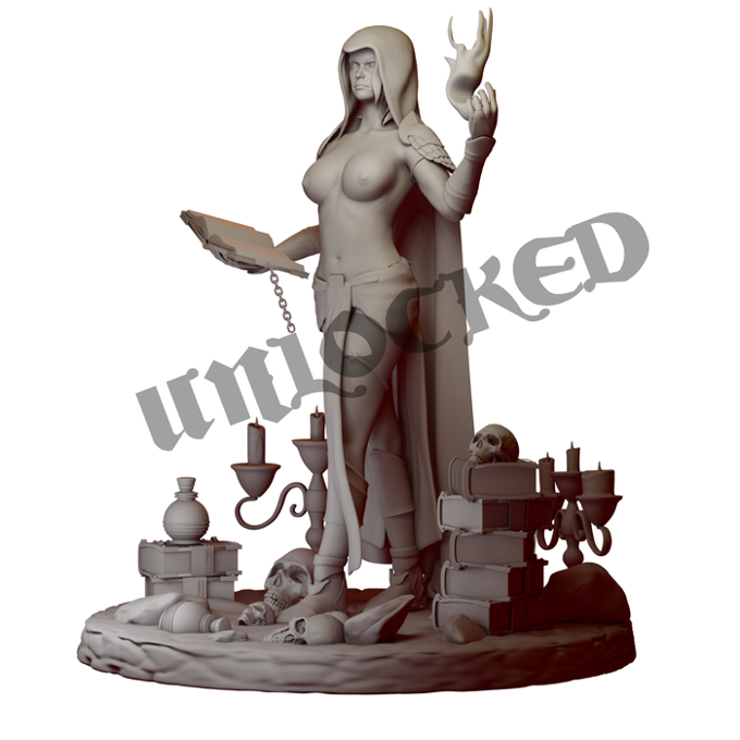 Dimi Mini - Dark Elf Sorcerer Alara Moonshadow - 32/75mm Pin Up/Figure/Model/Diorama