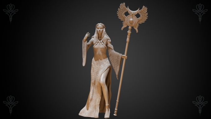 Acadia Studios - Tara Elven Queen - 32/75/100mm DnD/TTRPG Figure/Miniature - Helios3DPrinting