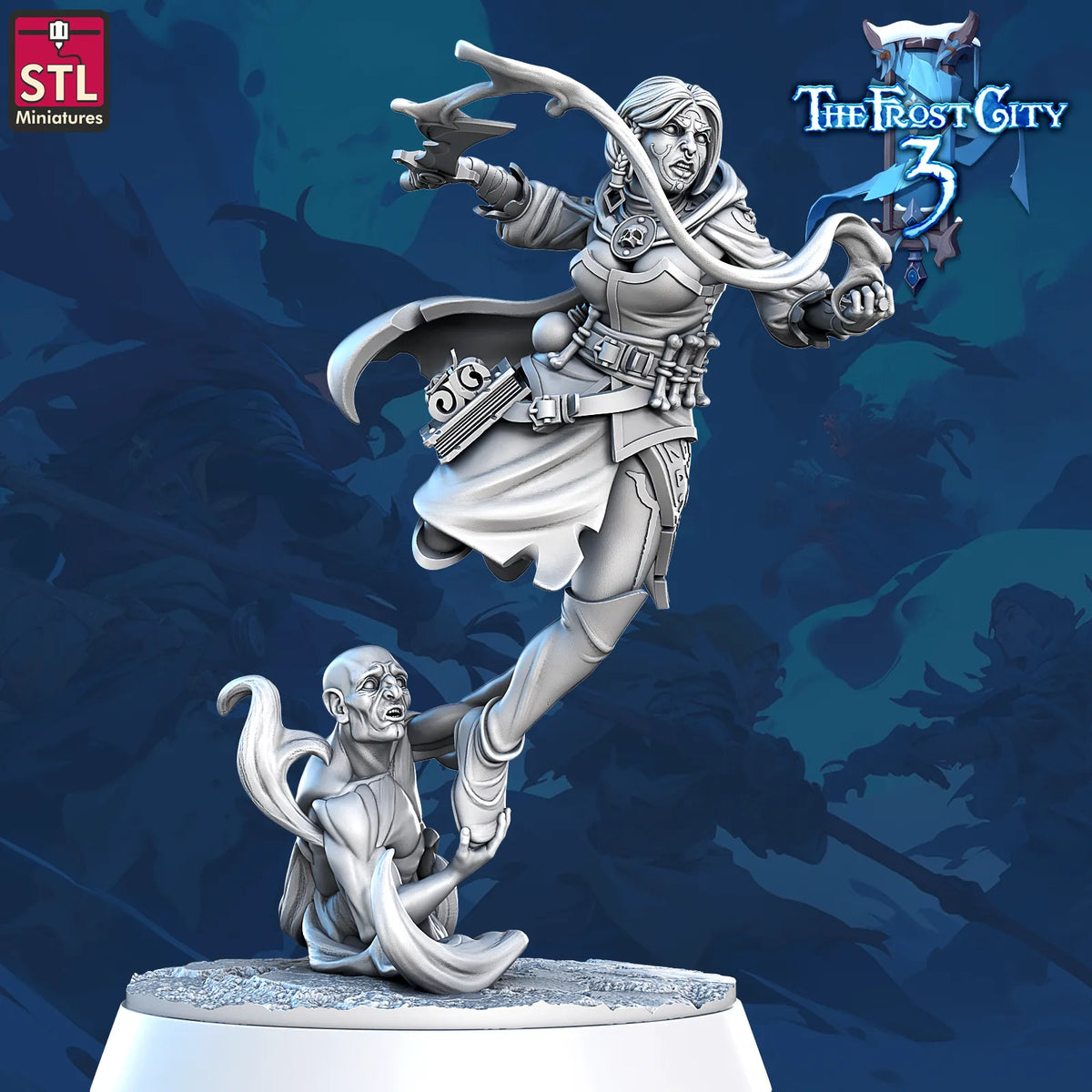 STL Miniatures - Frost City - Human Mage #1 - DnD/TTRPG Figure/Miniature
