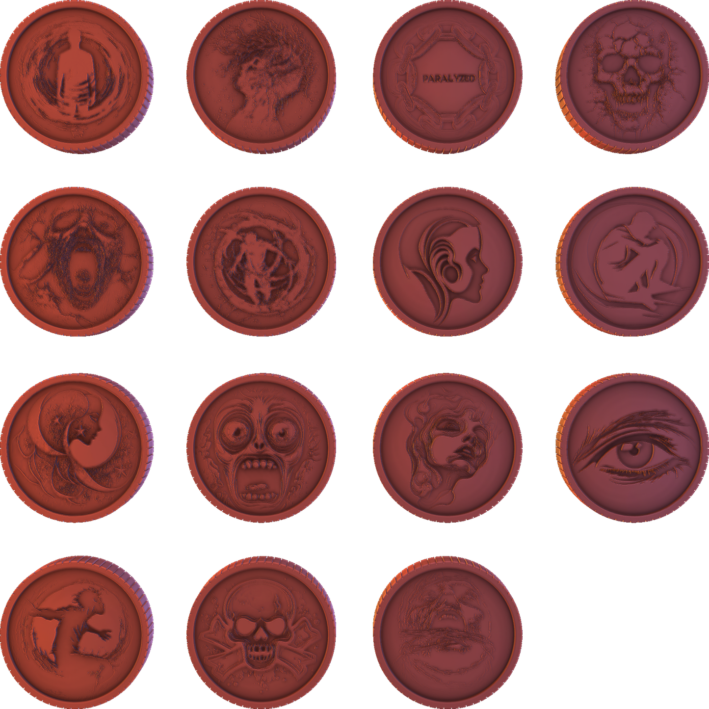 One Dragon Coin - 15 Condition Coins - DnD/TTRPG Figure/Miniature