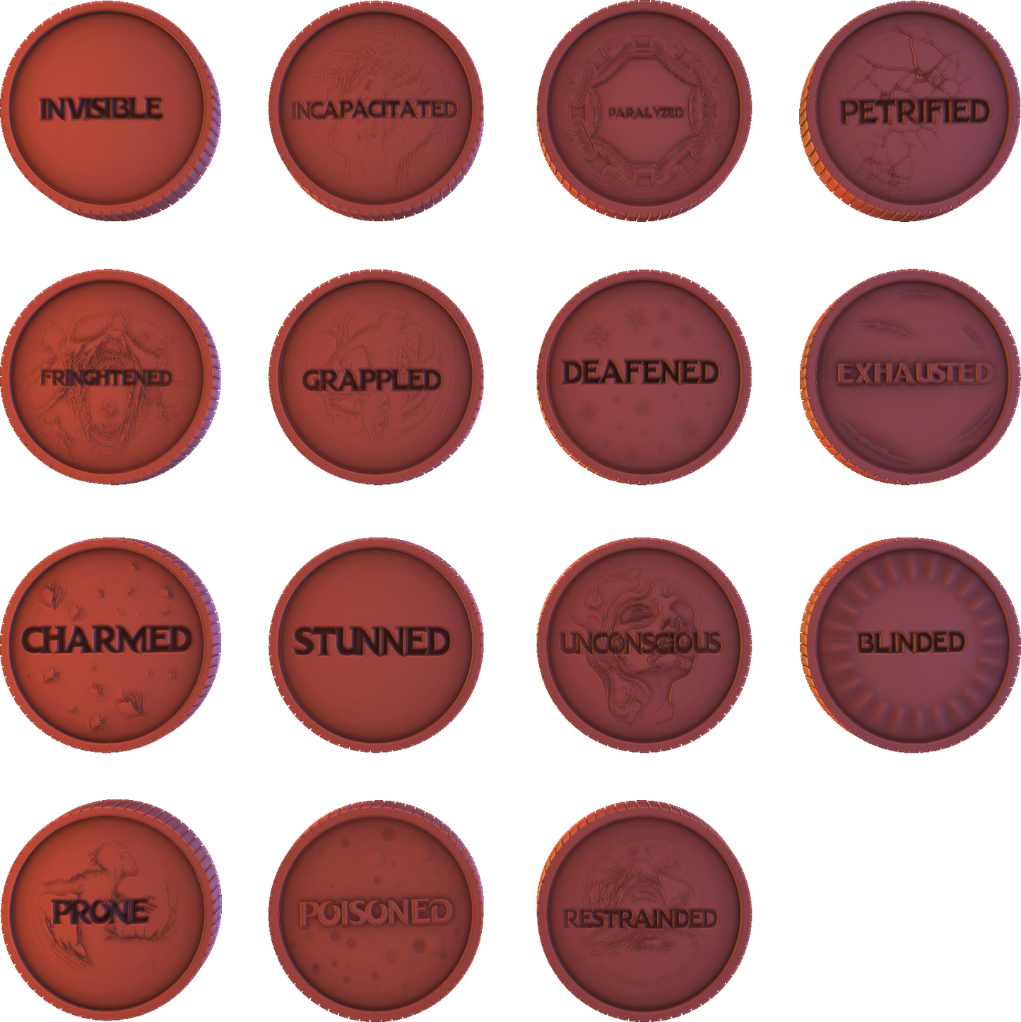 One Dragon Coin - 15 Condition Coins - DnD/TTRPG Figure/Miniature