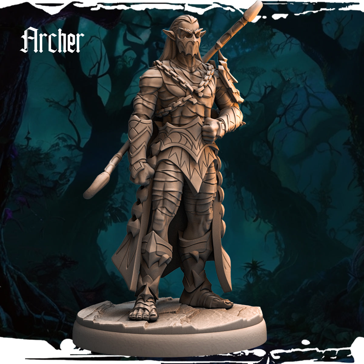 Monolith Arts - Dark Elves - Archer - DnD/TTRPG Figure/Miniature