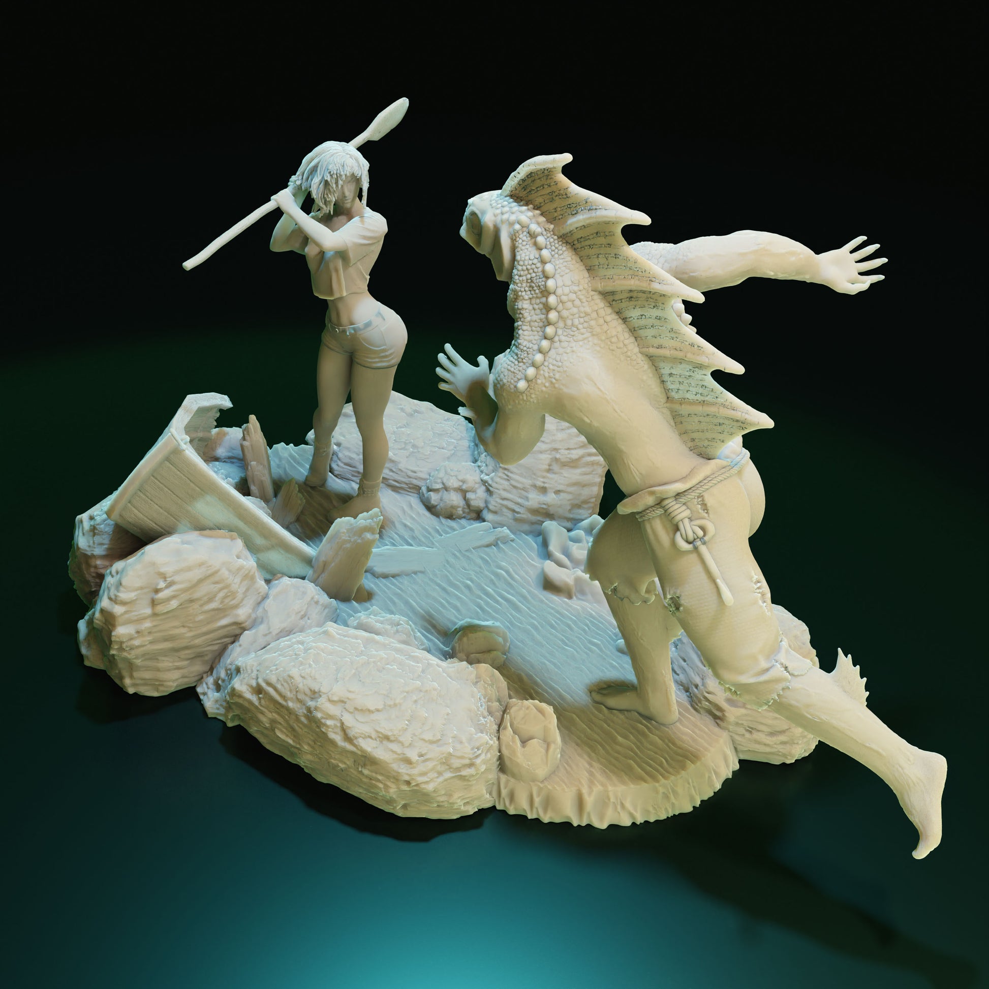 Cthulhu Girls - Shadow over Haven's Harbor - Aurora Bell - 32/75mm DnD/TTRPG Figure/Miniature - Helios3DPrinting