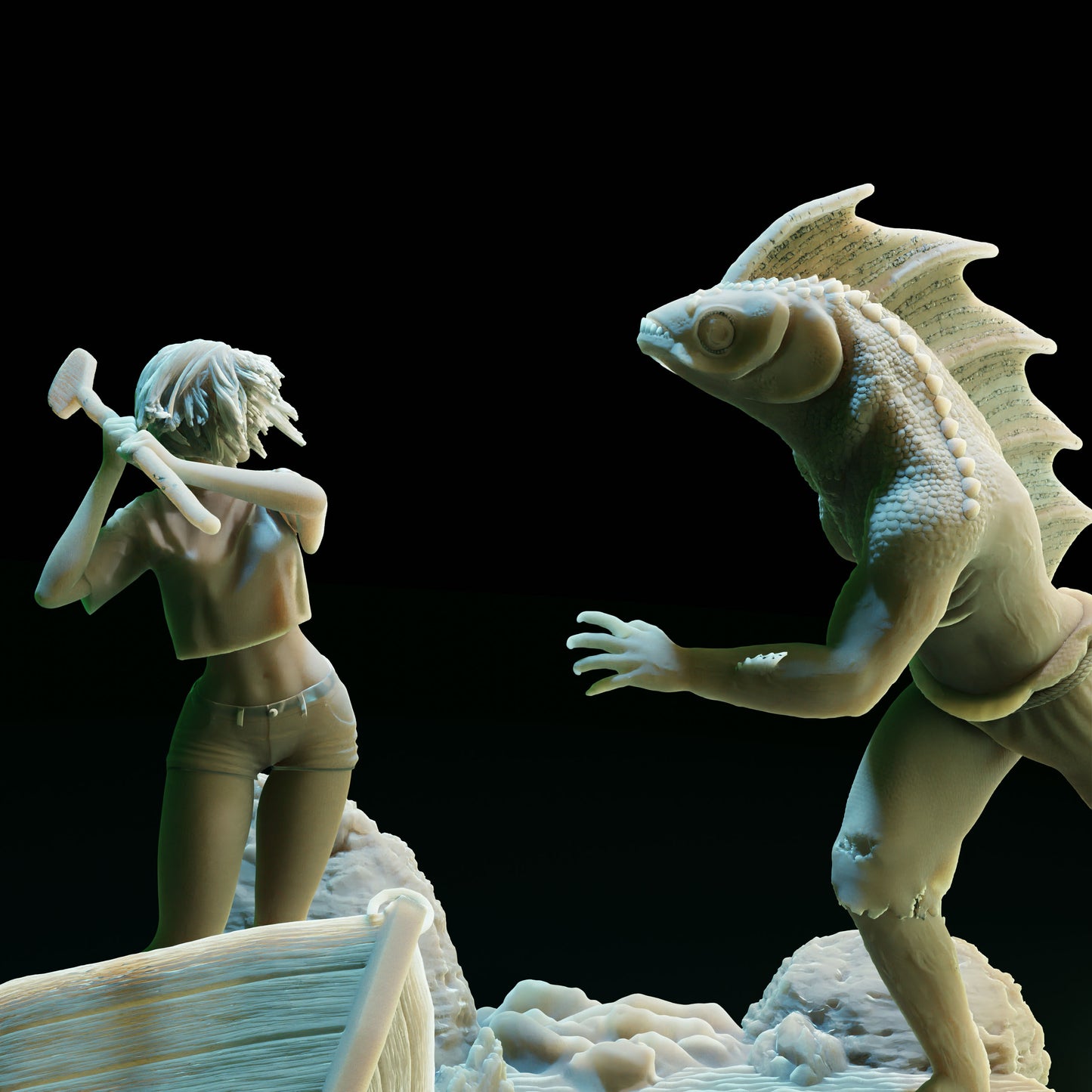 Cthulhu Girls - Shadow over Haven's Harbor - Aurora Bell - 32/75mm DnD/TTRPG Figure/Miniature - Helios3DPrinting