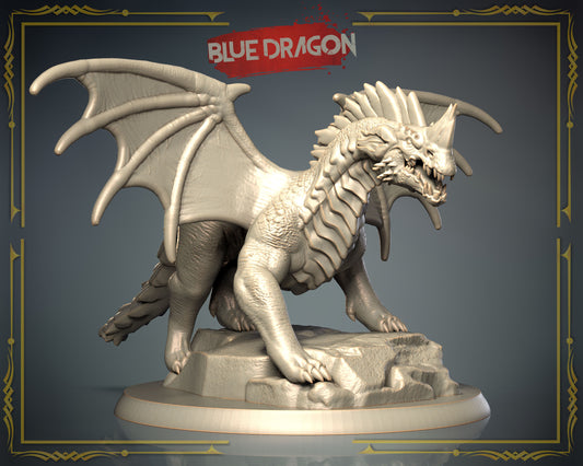 3D IPStudios - Dragons Worlds #1 - Blue Dragon - DnD/TTRPG Figure/Miniature - Helios3DPrinting