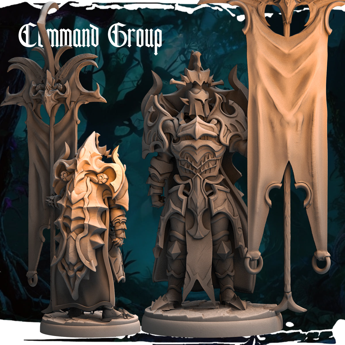Monolith Arts - Dark Elves - Banner Carrier #2 - DnD/TTRPG Figure/Miniature