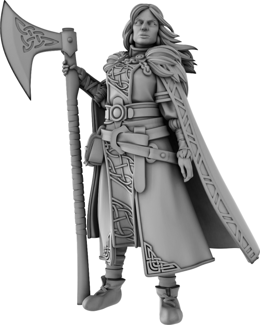 3DPZstudio - Dreadmist - Barbarian Noble - DnD/TTRPG Figure/Miniature - Helios3DPrinting