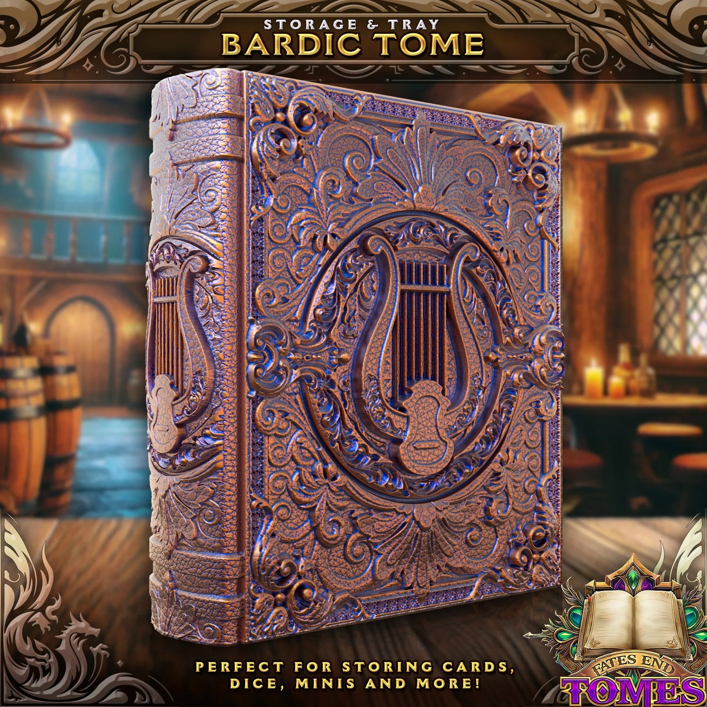 FatesEnd - Dice/Card Tome - Bard - DnD/TTRPG/Roleplaying/Wargames