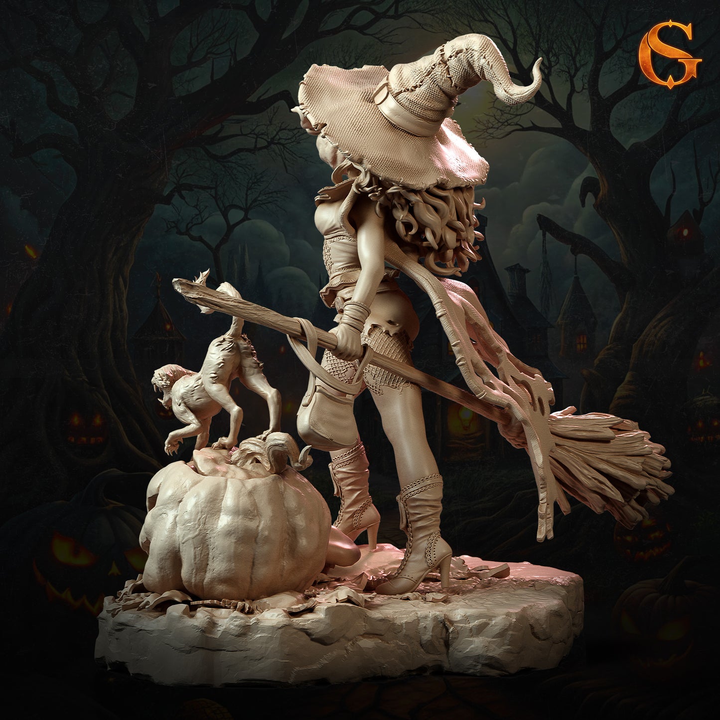 Solgoodcreations - Pumpkin Witch Beatrix - 75/140mm Pin Up/Figure/Model/Diorama