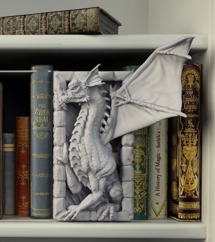 Crosslances - Book Nook/Shelf Insert - Blue Dragon