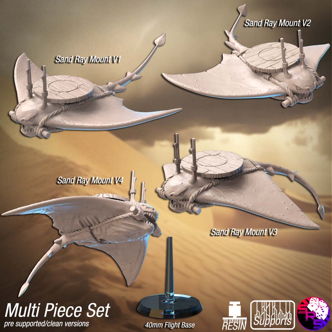 Sync Ratio - Boneshredder Swarm - Sand Ray Mount - DnD/TTRPG Figure/Miniature