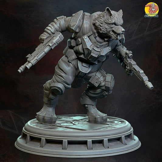 Solgoodcreations - Space Outpost - Wolfman Soldier #1 - DnD/TTRPG Figure/Miniature