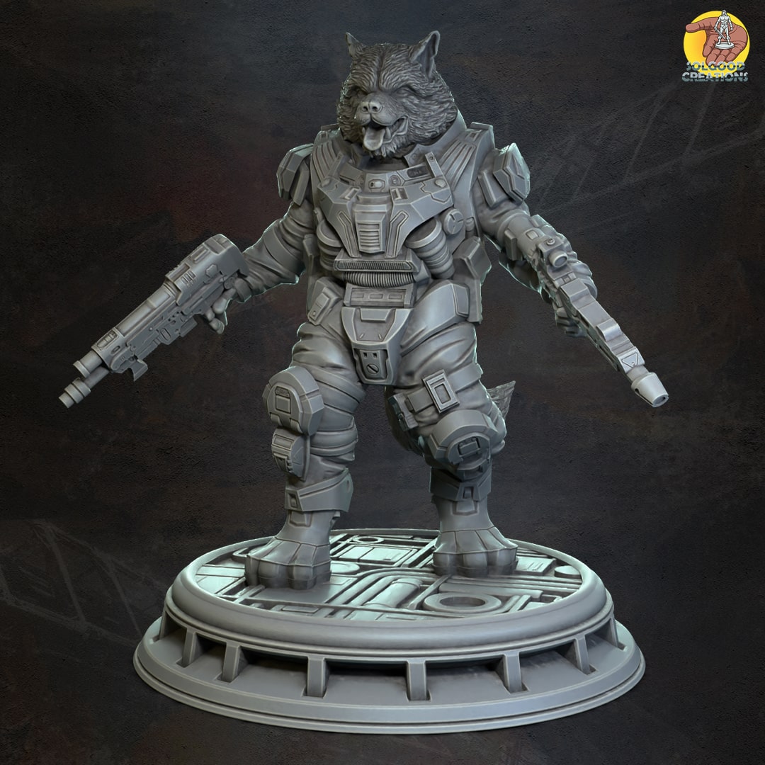 Solgoodcreations - Space Outpost - Wolfman Soldier #2 - DnD/TTRPG Figure/Miniature