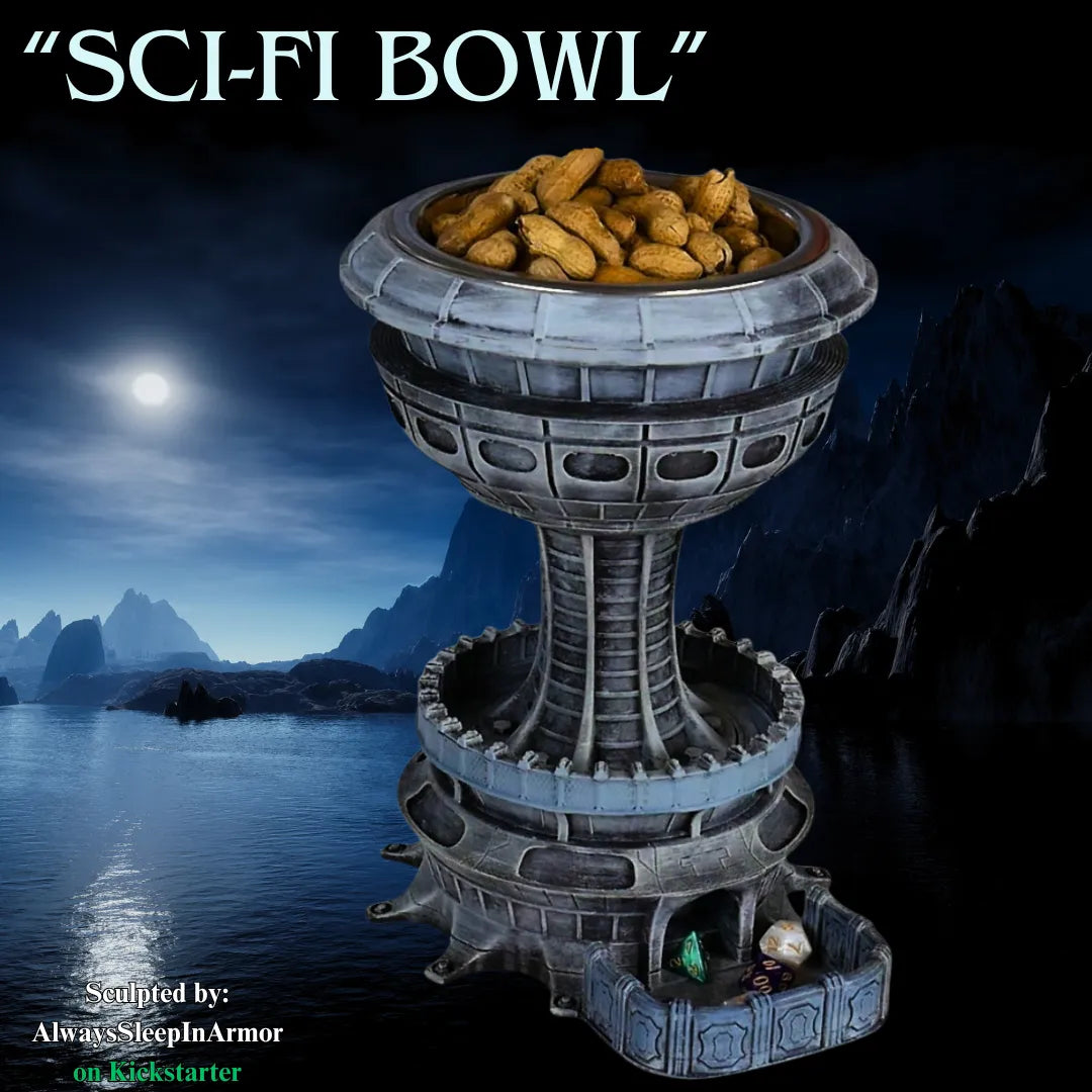 ASiA - Can/Snack Dice Tower - Sci-Fi Bowl - DnD/TTRPG/Roleplaying/Wargames