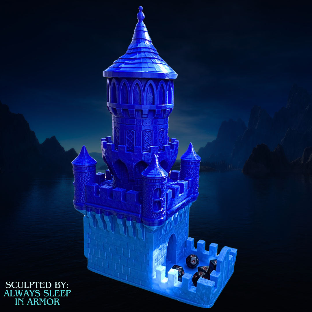 Always Sleep in Armor - Cathedral Dice Tower - DnD/TTRPG/Roleplaying/Wargames - Helios3DPrinting