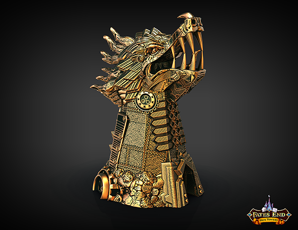 FatesEnd - Clockwork Monster Dice Tower - DnD/TTRPG/Roleplaying/Wargames