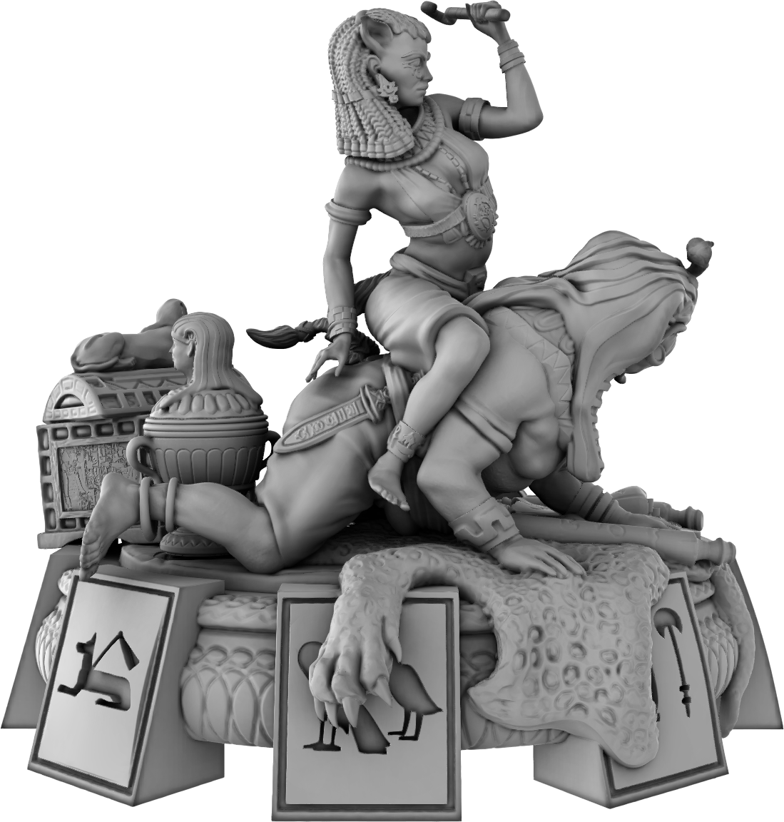 Devi Miniatures - Egyptians - Bast & Pharaoh - 75mm Pin Up/Figure/Model/Diorama