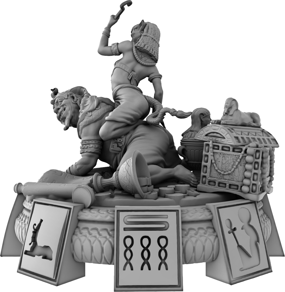 Devi Miniatures - Egyptians - Bast & Pharaoh - 75mm Pin Up/Figure/Model/Diorama