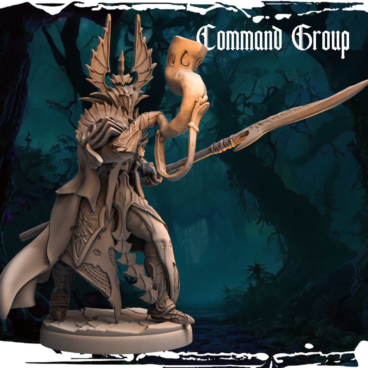 Monolith Arts - Dark Elves - Hornblower #2 - DnD/TTRPG Figure/Miniature